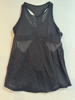 lululemon athletica Black Sheer Striped Racerback Tank